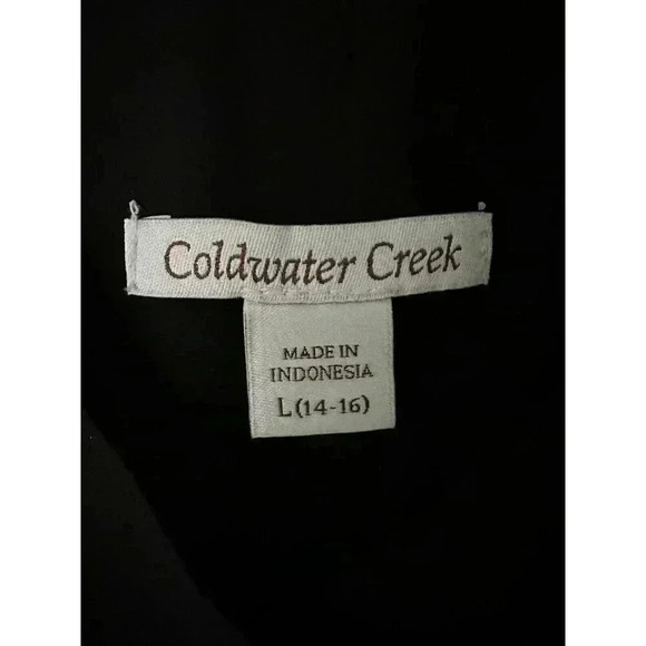 Coldwater Creek Tank Top Womens Black Shimmer Shell V-Neck Sleeveless NWT Large - Picture 4 of 5